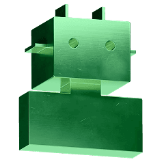 A 3 dimension robot icon in green