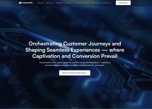 Digital solutions business website UI