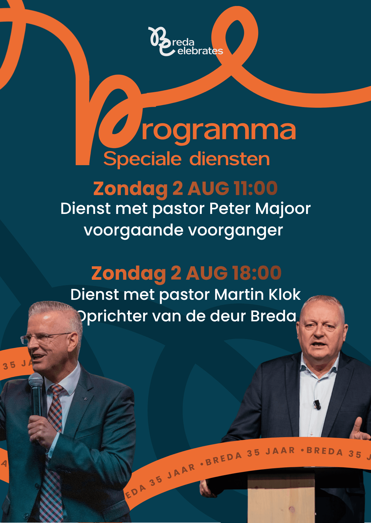 Achterkant van de flyer met het programma van het jubileumweekend.