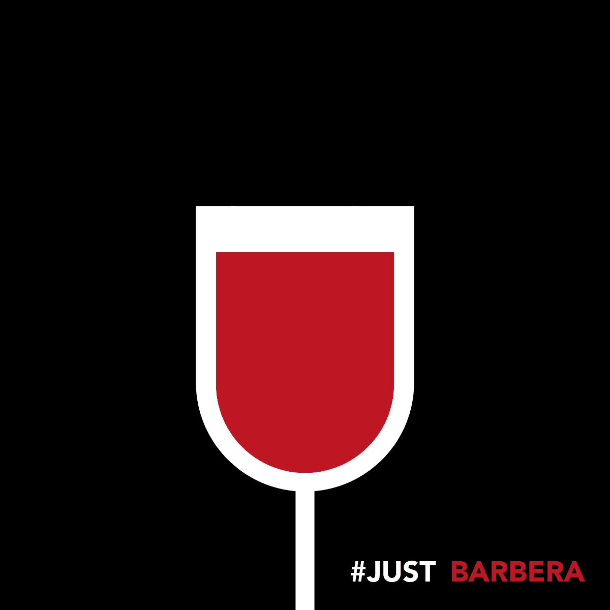 Illustrated Wine glass on black background. very simple design with just three colors.