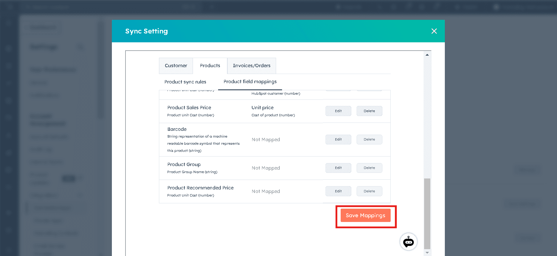 Setting Up Product Field Mappings