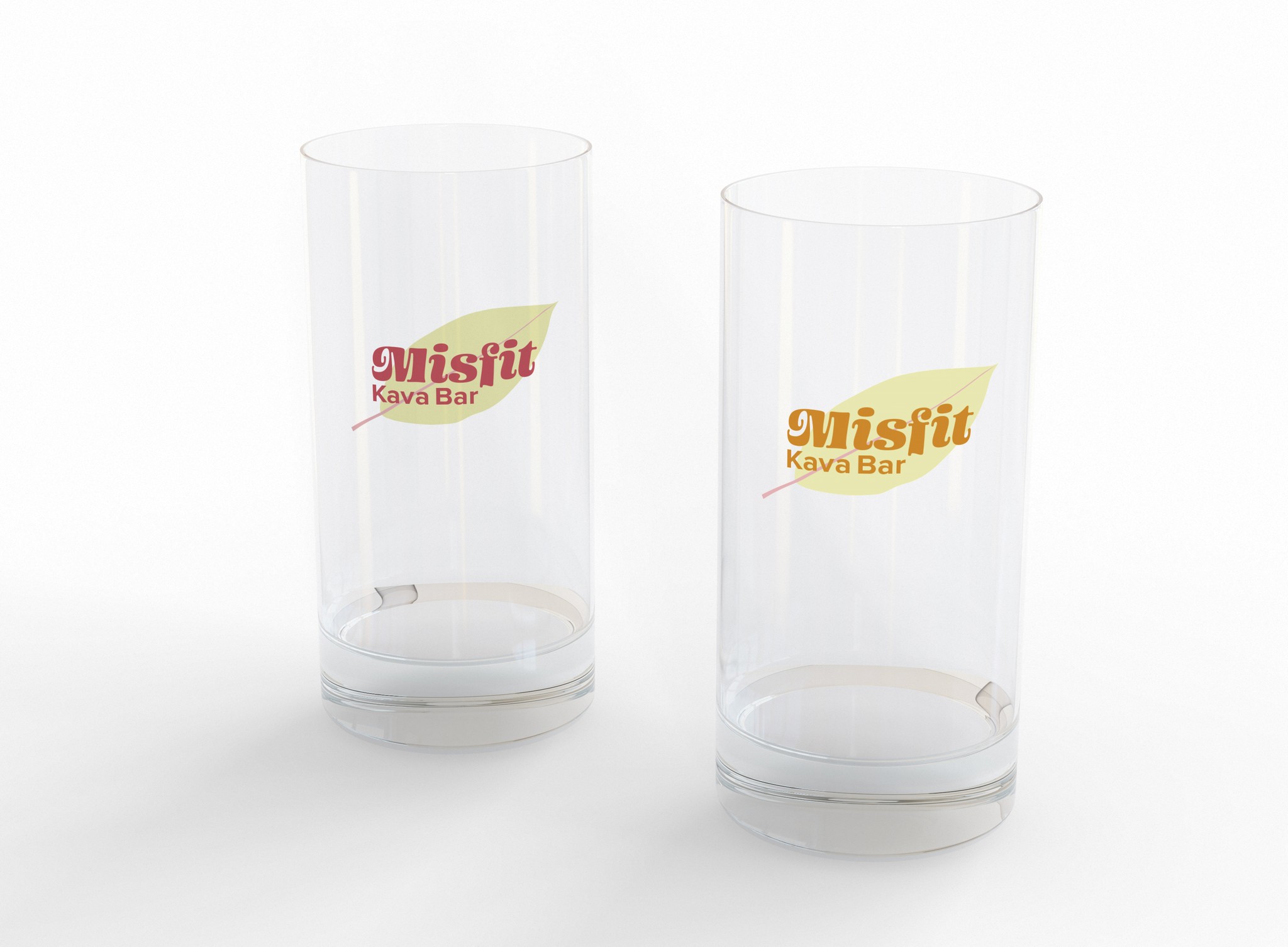 Misfit Kava Bar drink glasses mockup