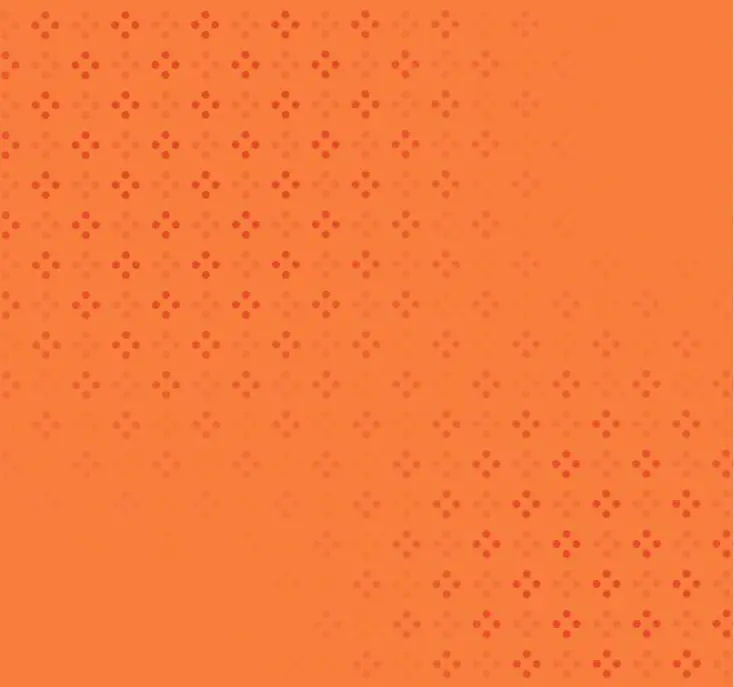 Orange background with a diagonal gradient of repeating four-dot diamond patterns.
