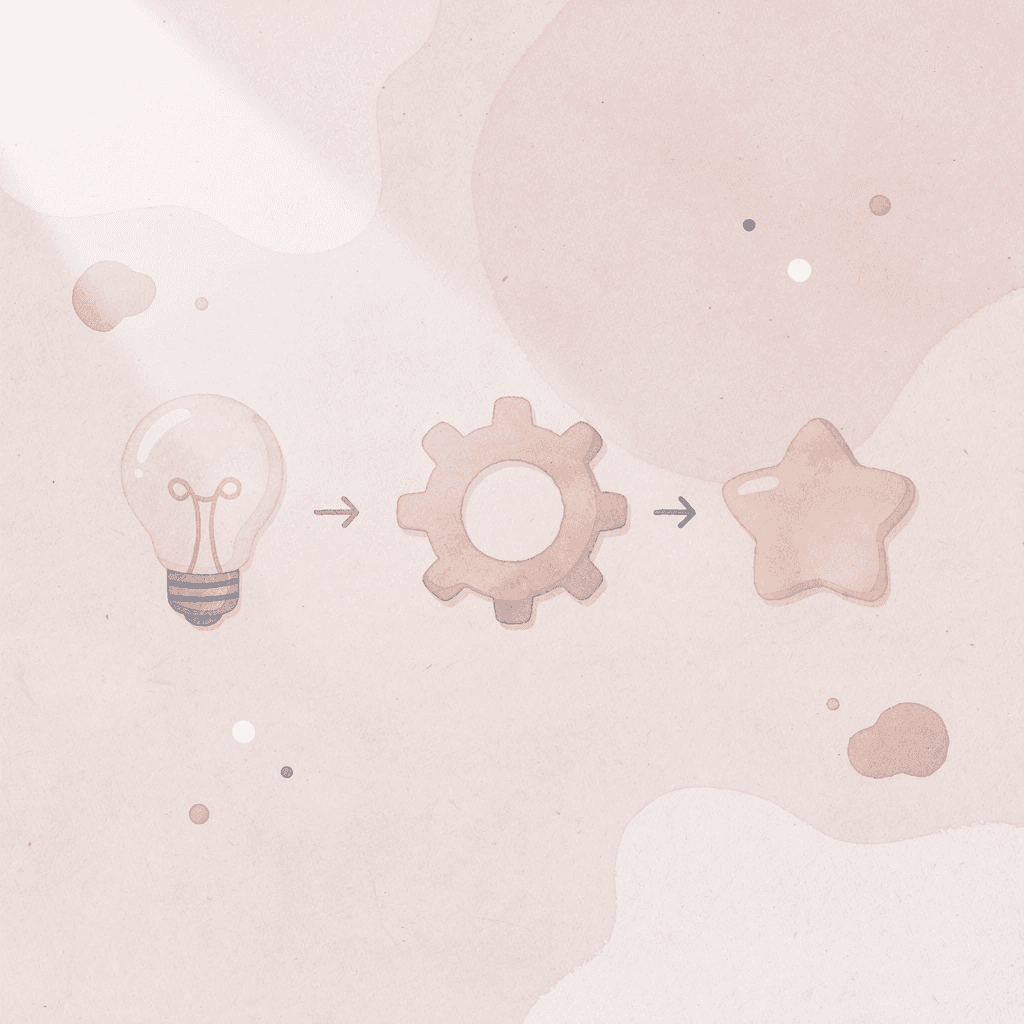 Three icons showing progression from confusion to understanding