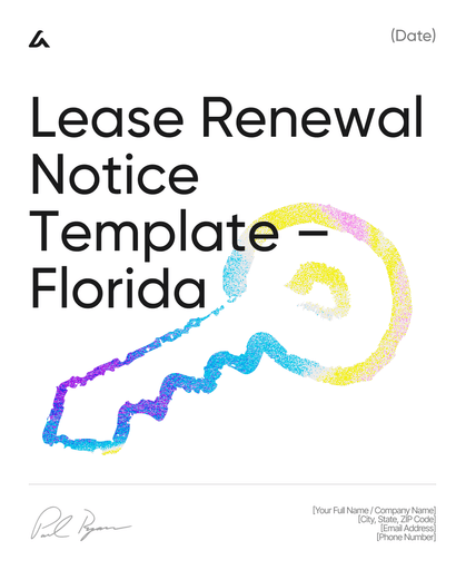 Lease Renewal Notice Template – Florida