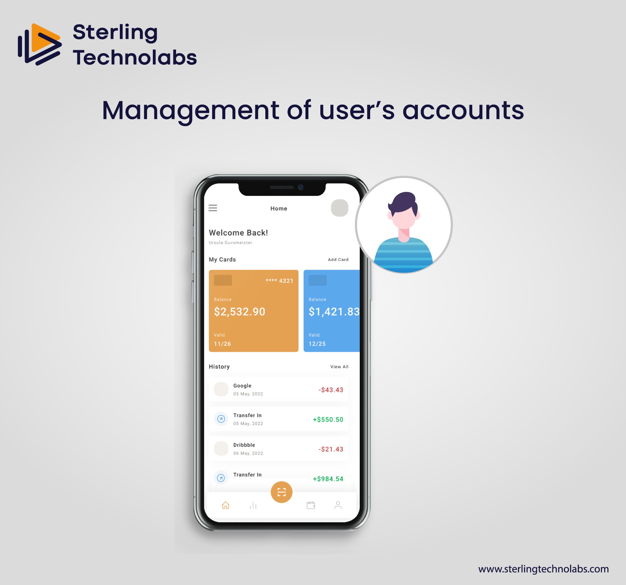 Management of user’s accounts