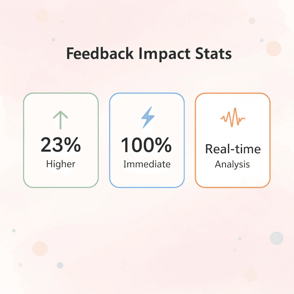  Statistics showing the impact of immediate feedback on language learning