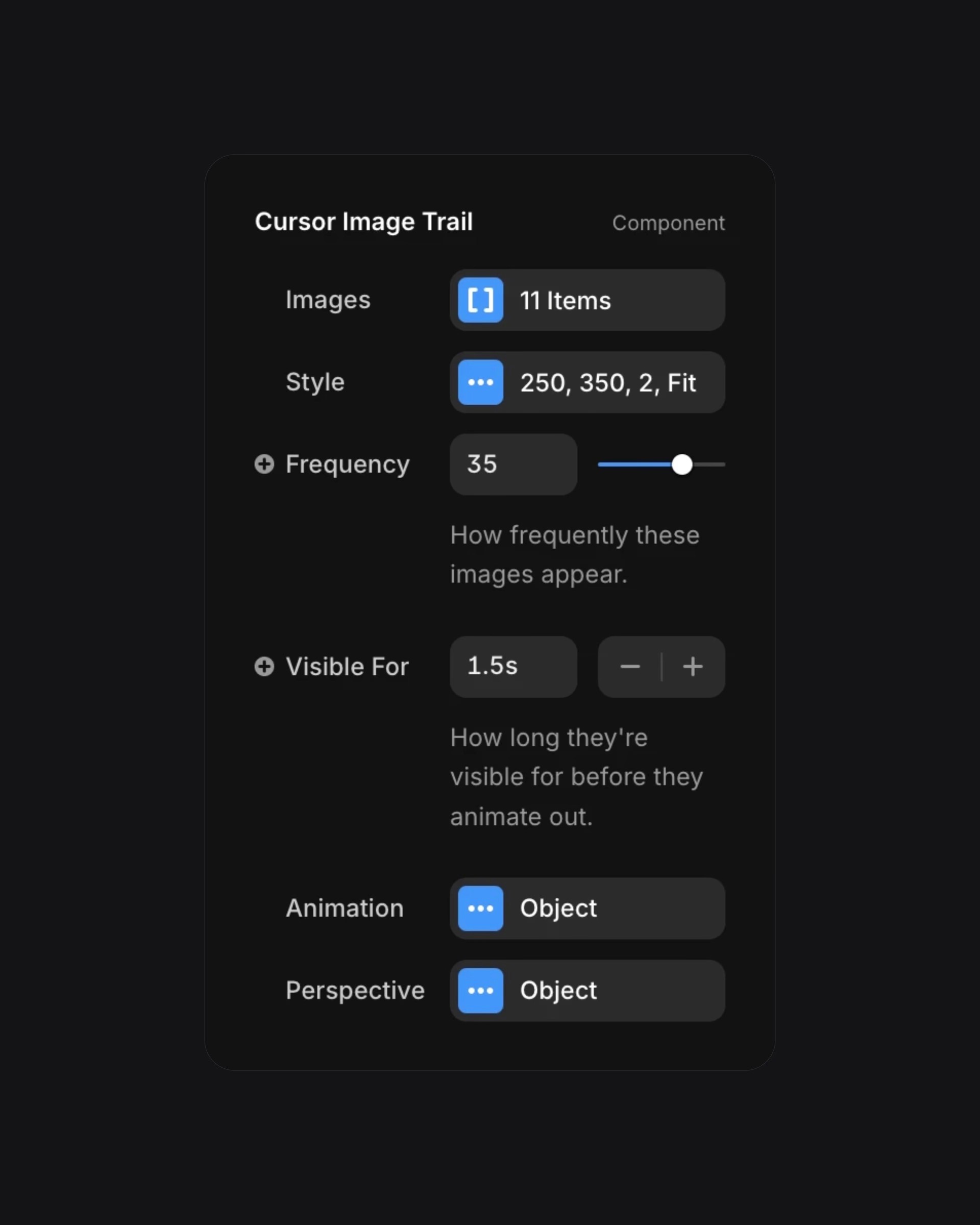 Interactive Image Trail with dynamic cursor effects