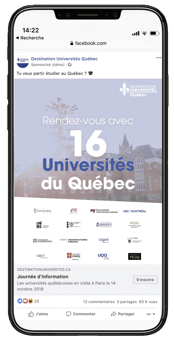 Donner envie d’étudier au Québec avec une campagne social ads