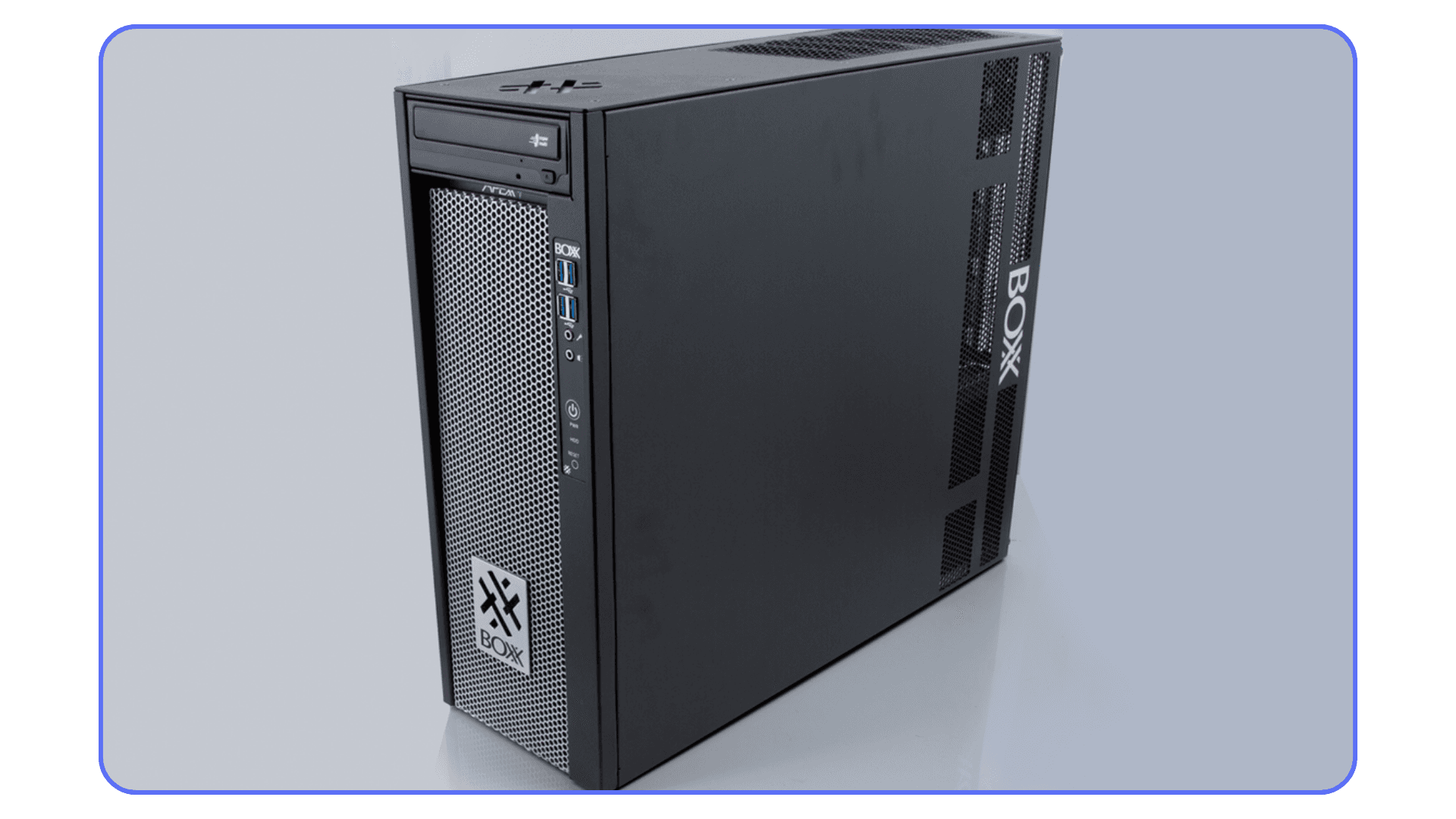BOXX professional workstation tower built for heavy Blender workloads and simulations