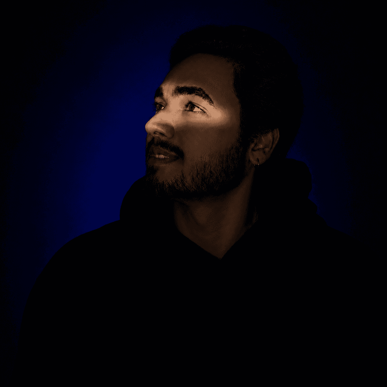 Portrait of portfolio creator – back view