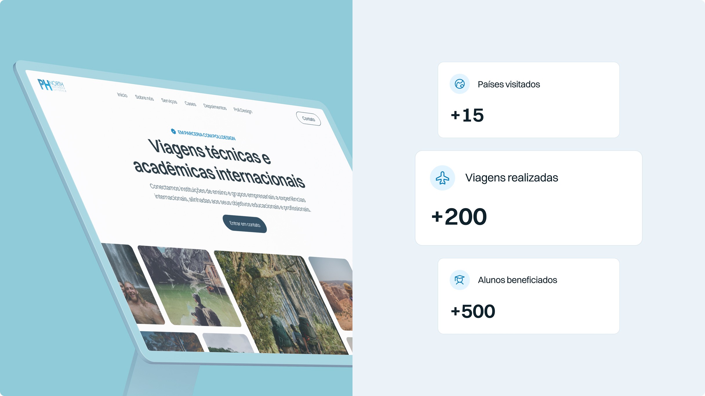 Mockup do site da PH North
