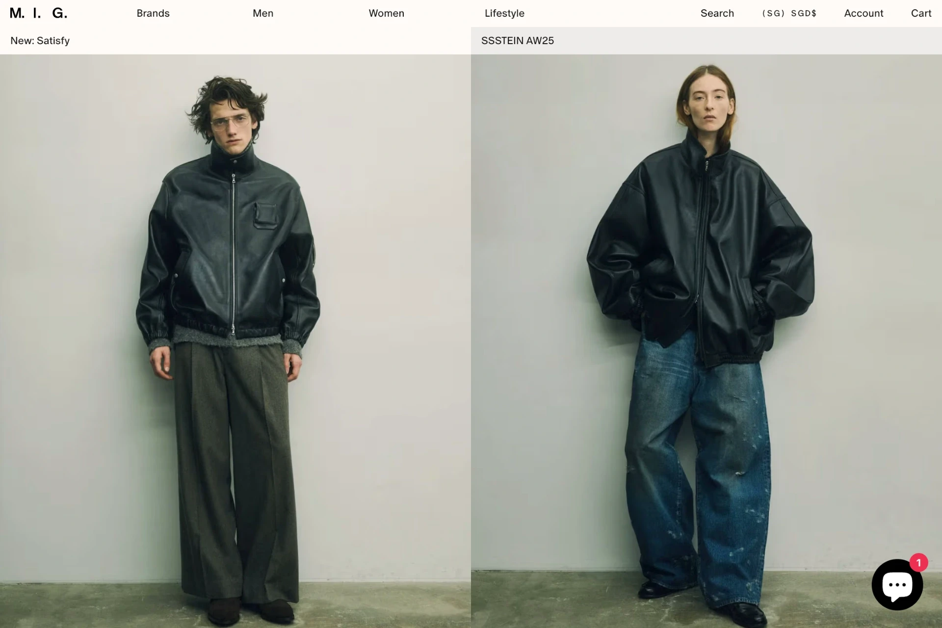 Screenshot of M.I.G. website