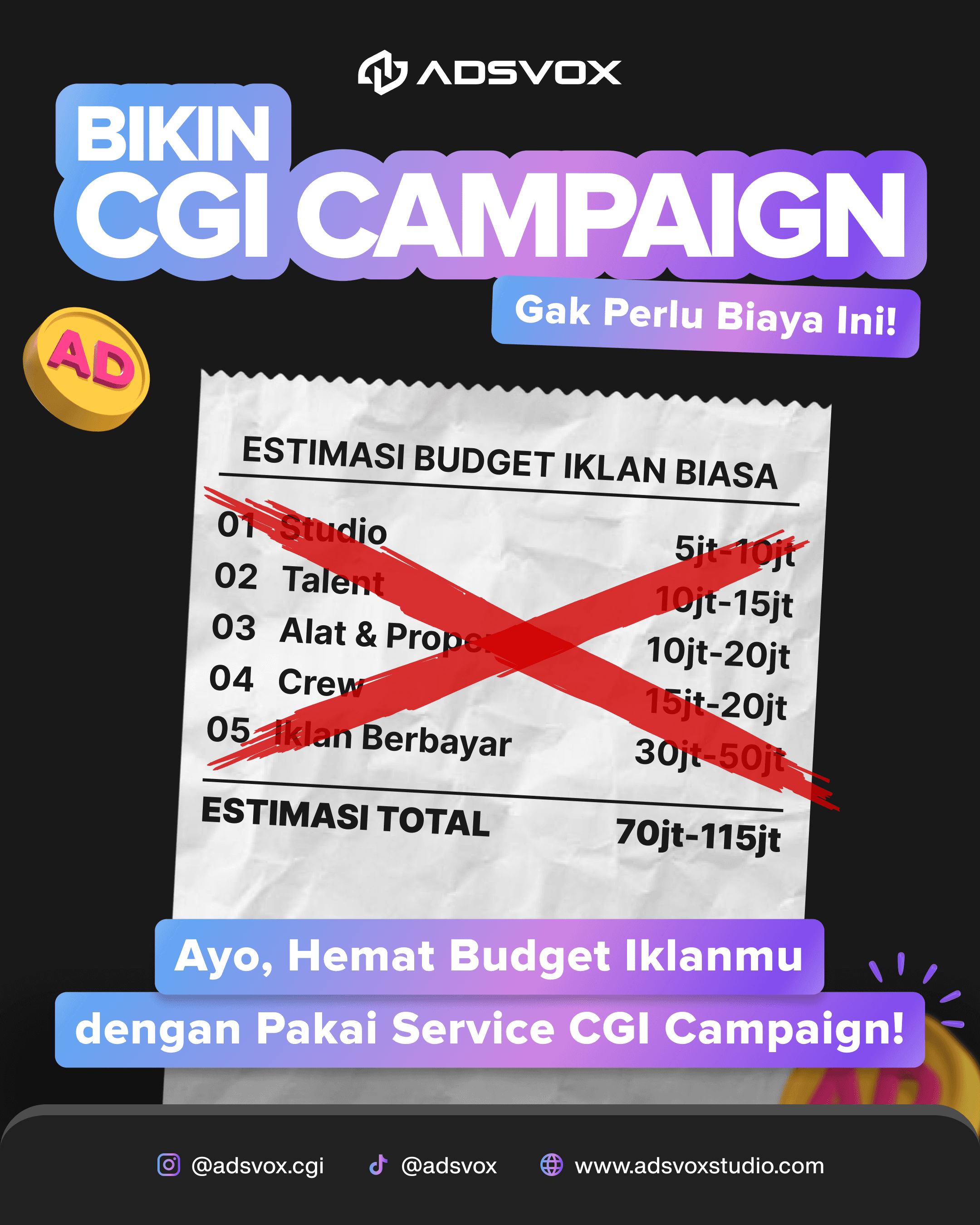 adsvox-bikin cgi campaign gak perlu biaya ini