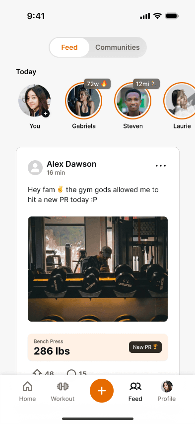 social feed screen