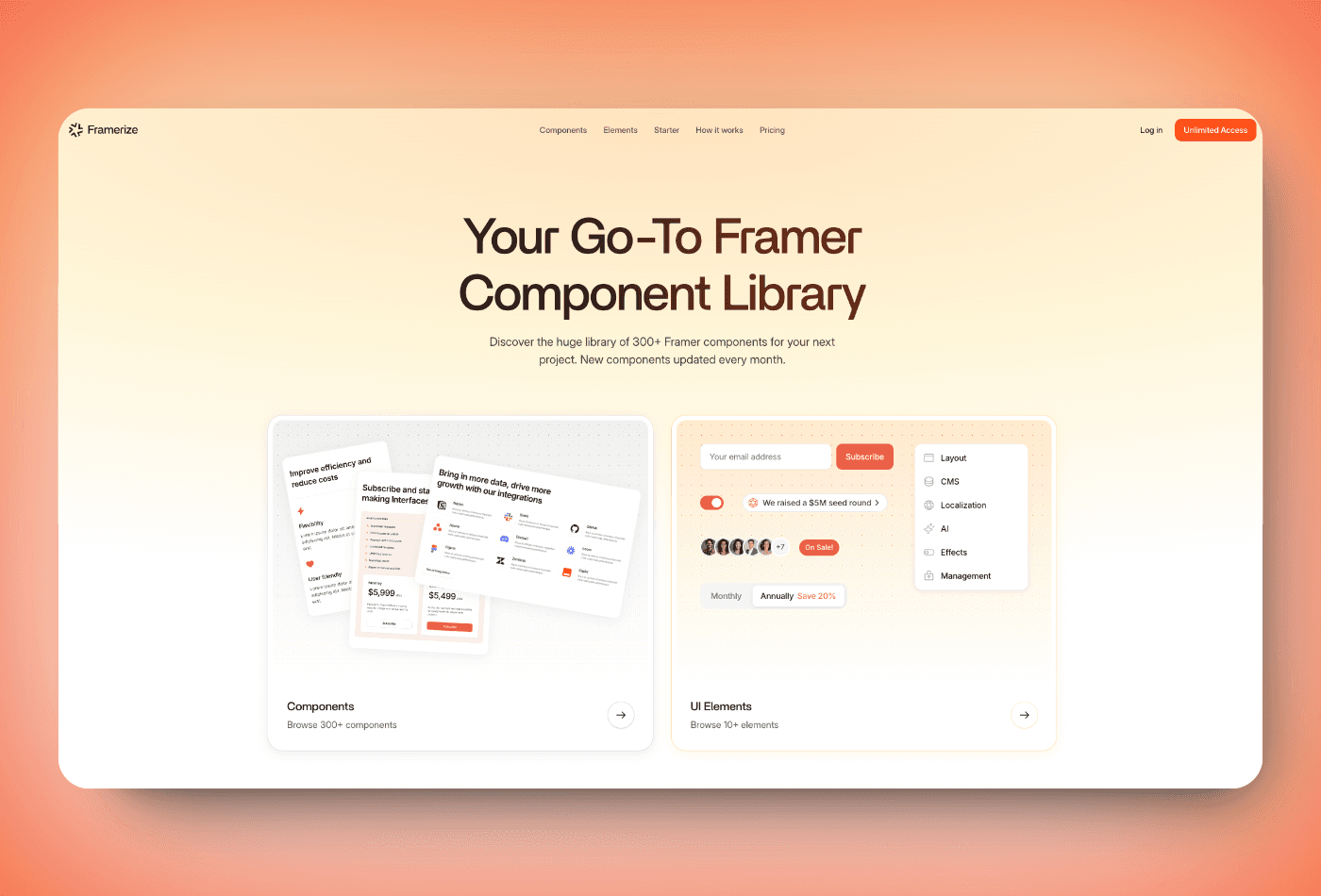 Framerize components 