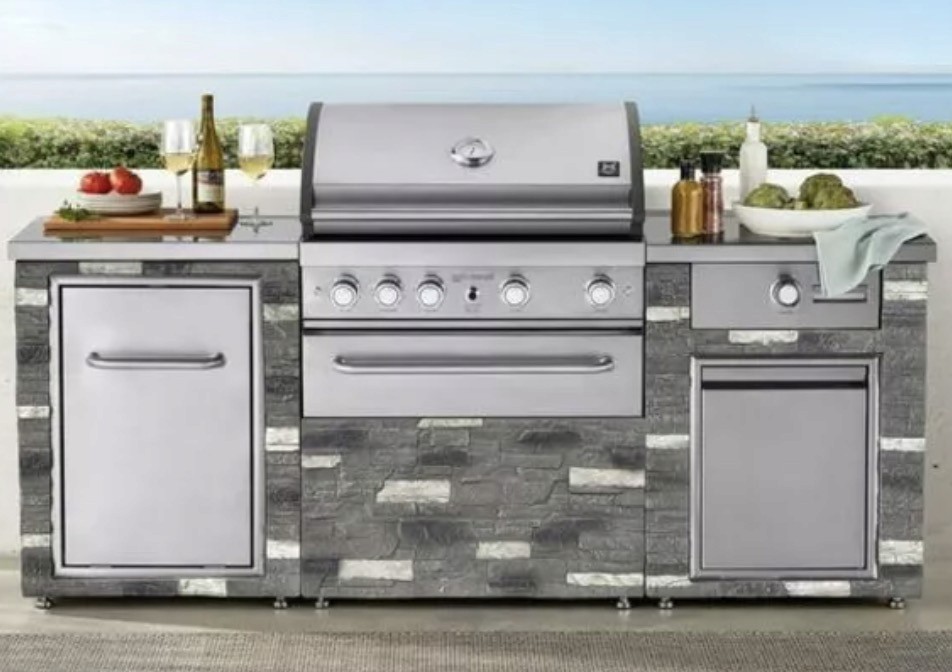 Slate 5 burner propane gas island grill