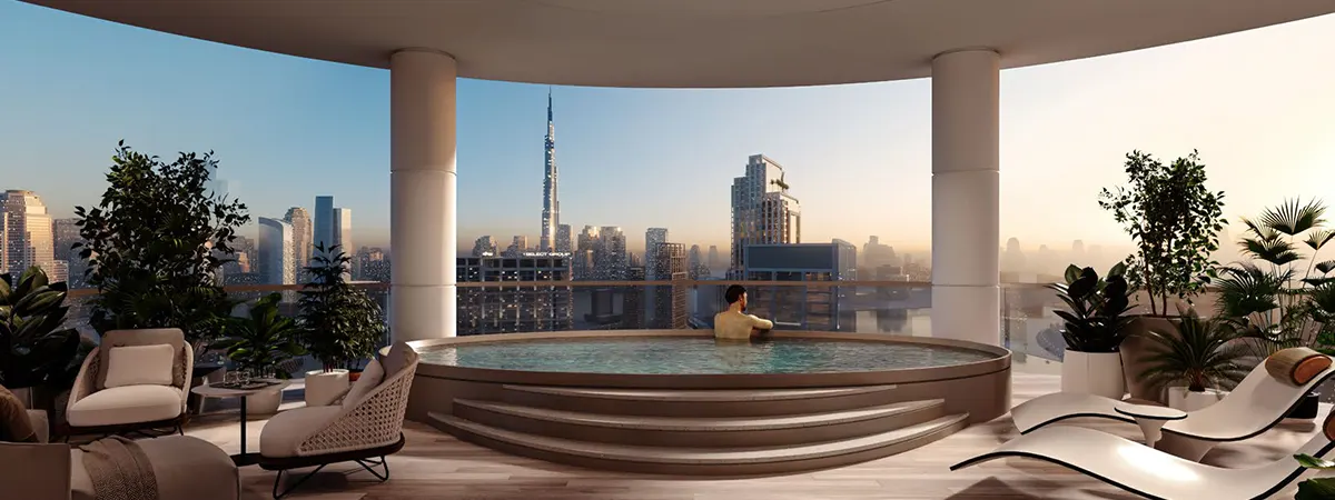 An outdoor jacuzzi in Jumeirah Living.