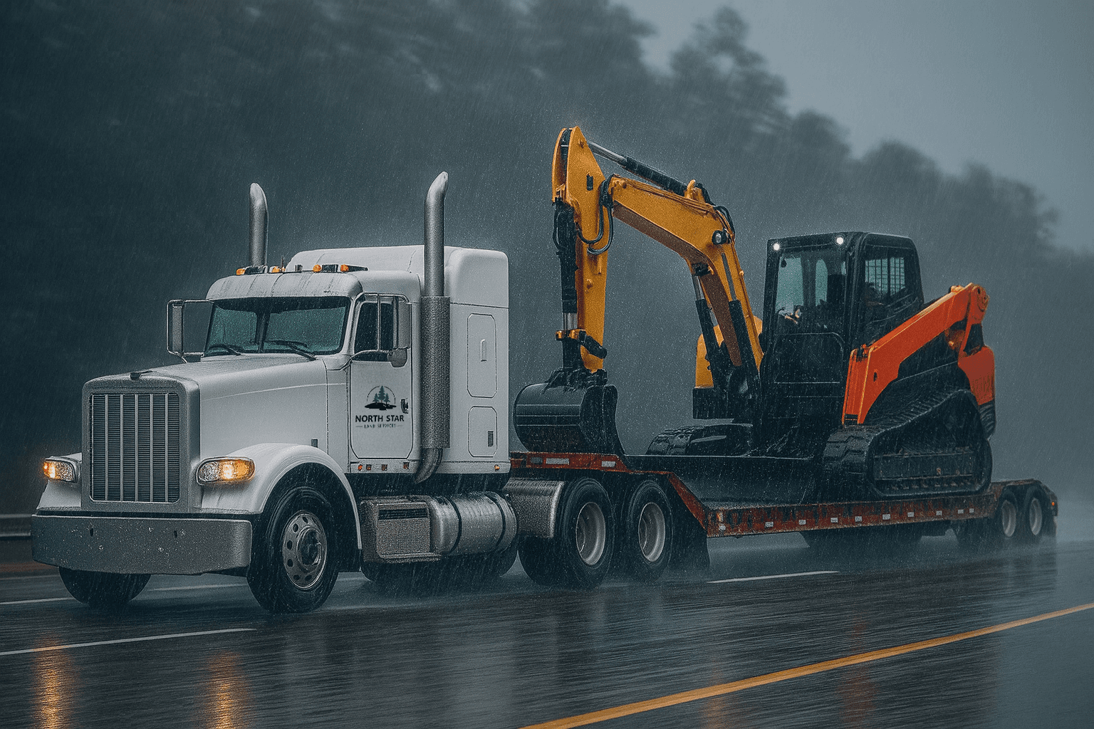 north star land services truck heading to job site