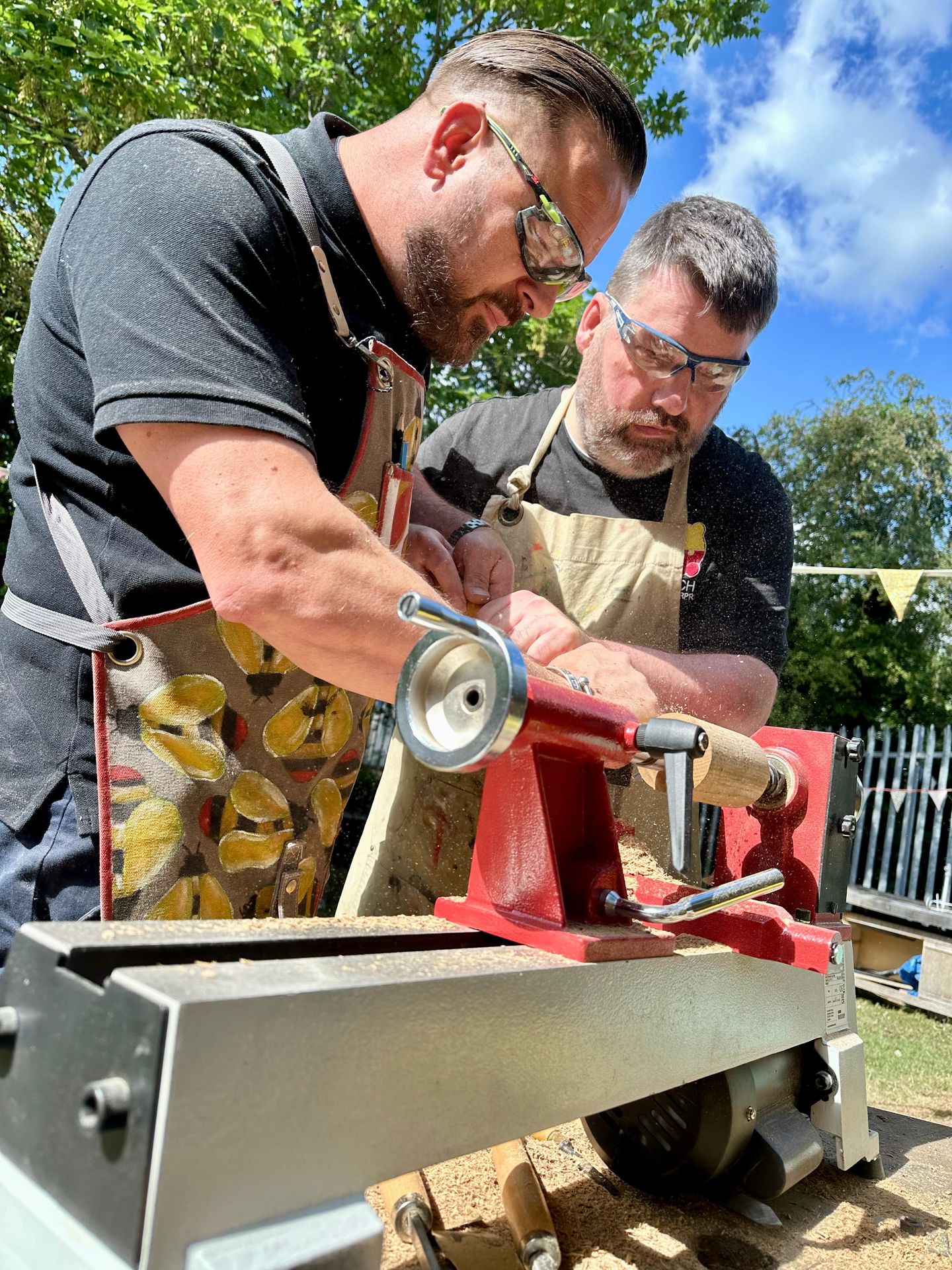 Group of men surfing