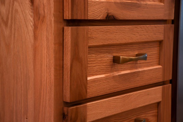 Light oak cabinet drawerers