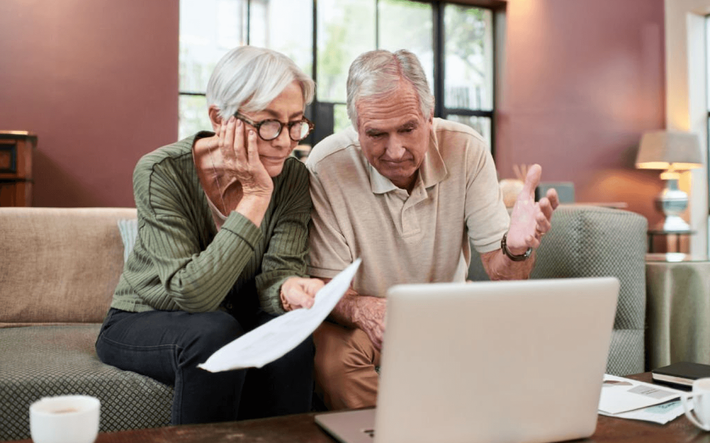 old couple in front of computer