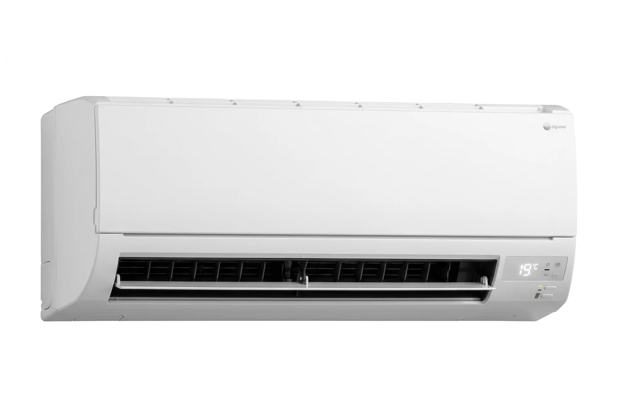 Air conditioning unit on a white background