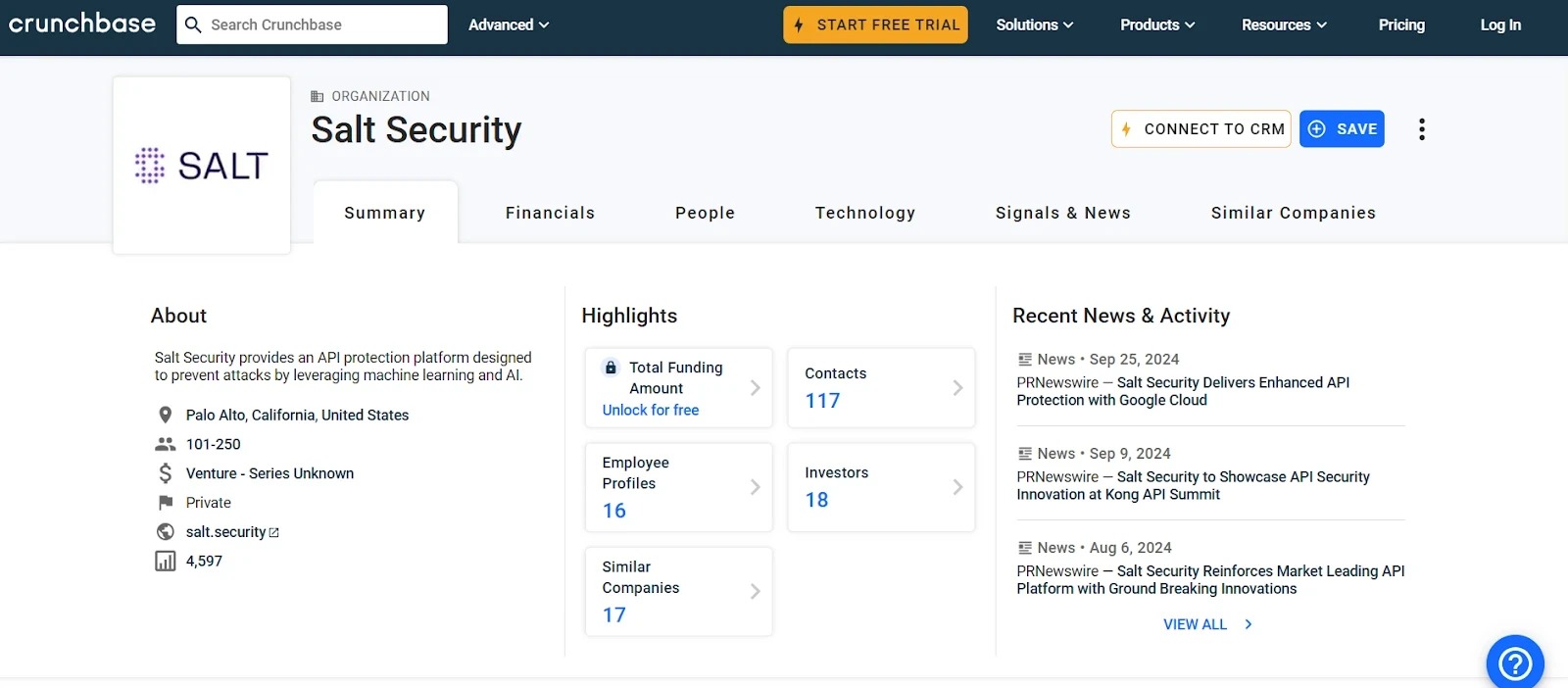 Salt Security Crunchbase