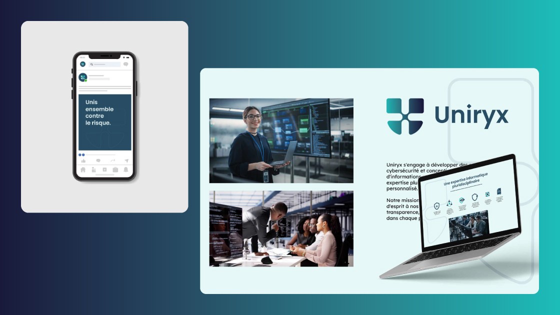 Identité visuelle Uniryx, déploiement sur LinkedIn et présentation Powerpoint