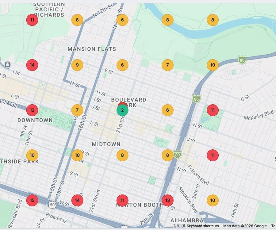 Google map rankings before the campaign