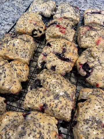 Lemon blueberry poppy scones