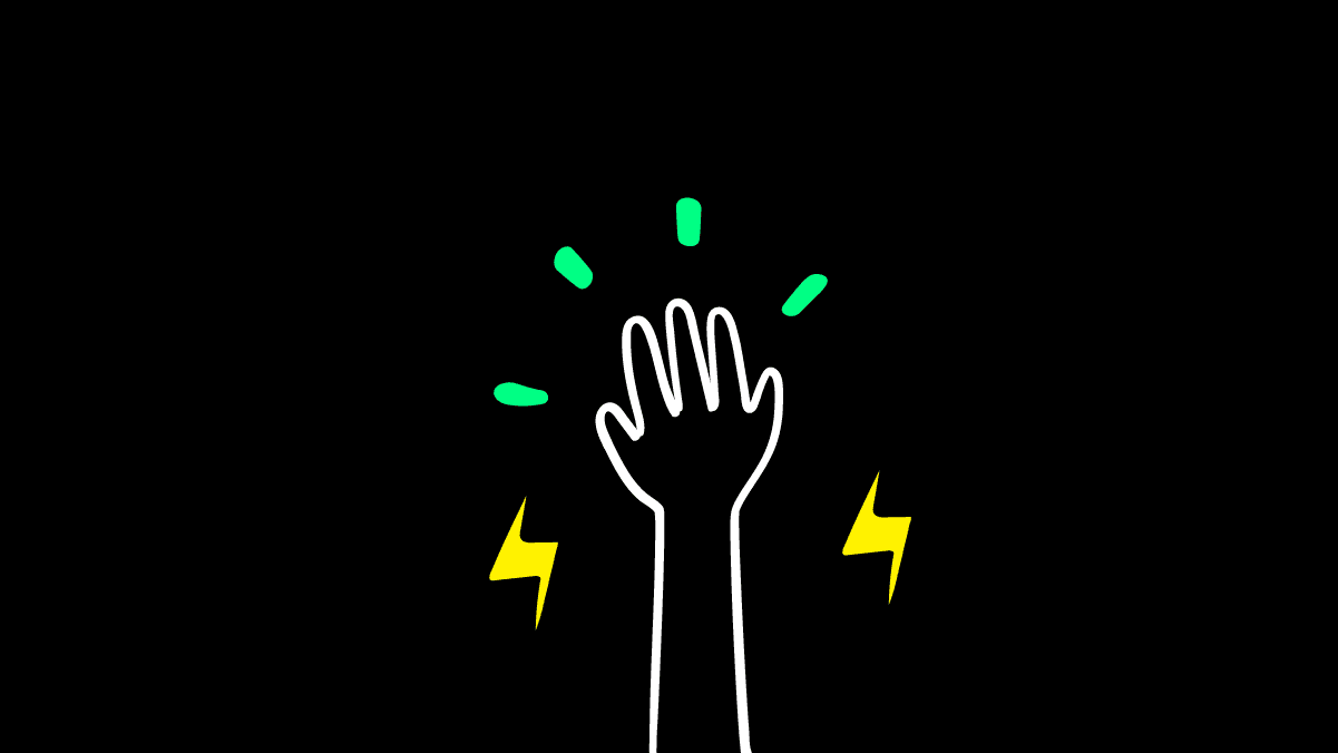 Raised hand with lightning bolts symbolizing the assumption trap in UX design decisions