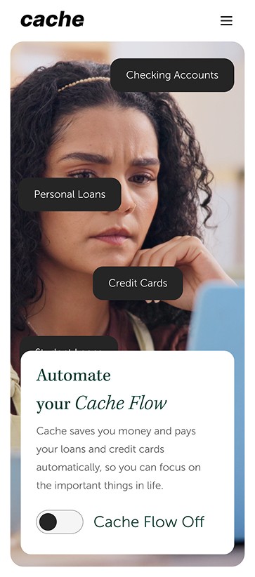 Mobil screenshot of Cache website