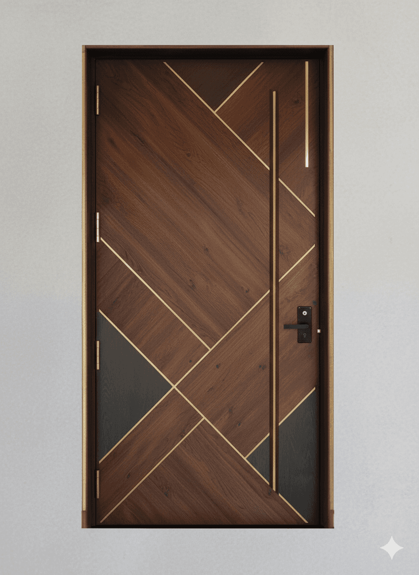 a wooden table in a room