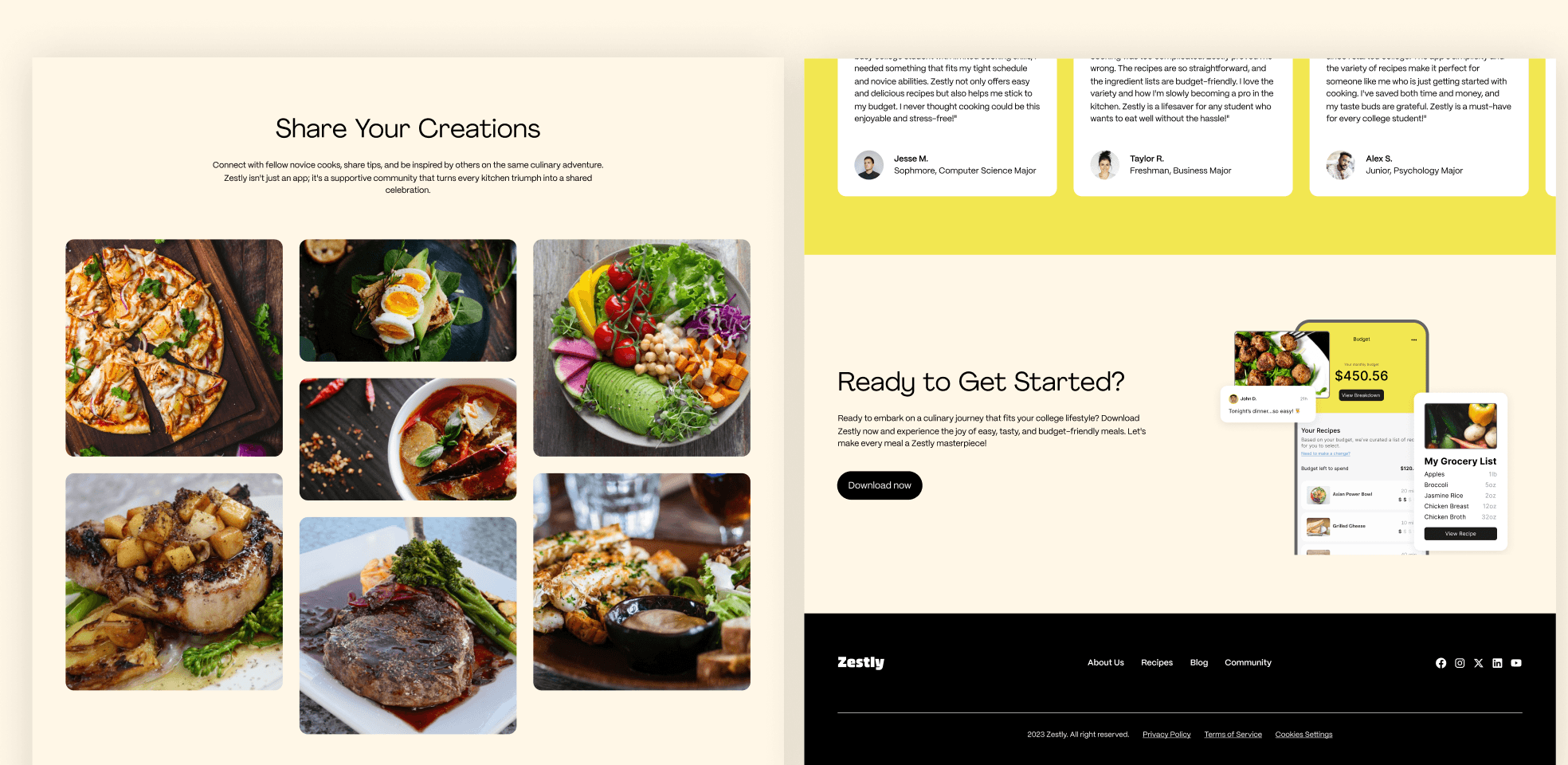 landing page mockups