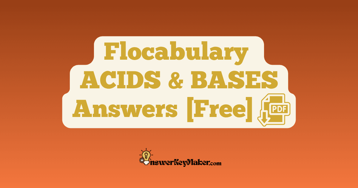 Flocabulary ACIDS & BASES Quiz Read & Respond Answer Key PDF