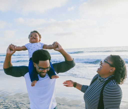 family at the beach