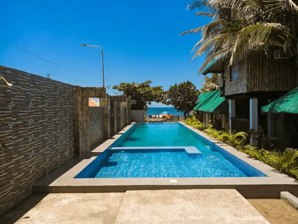 Stunning infinity pool overlooking the West Philippine Sea at Oktowaves Hotel Nasugbu
