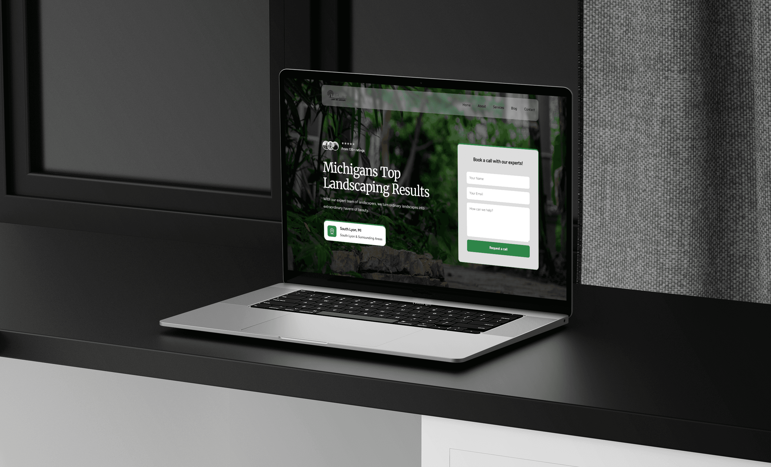 Legacy Lawn & Landscaping Website Preview On Laptop