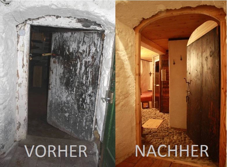 Vorher Nachher Eingang Wellnessbereich