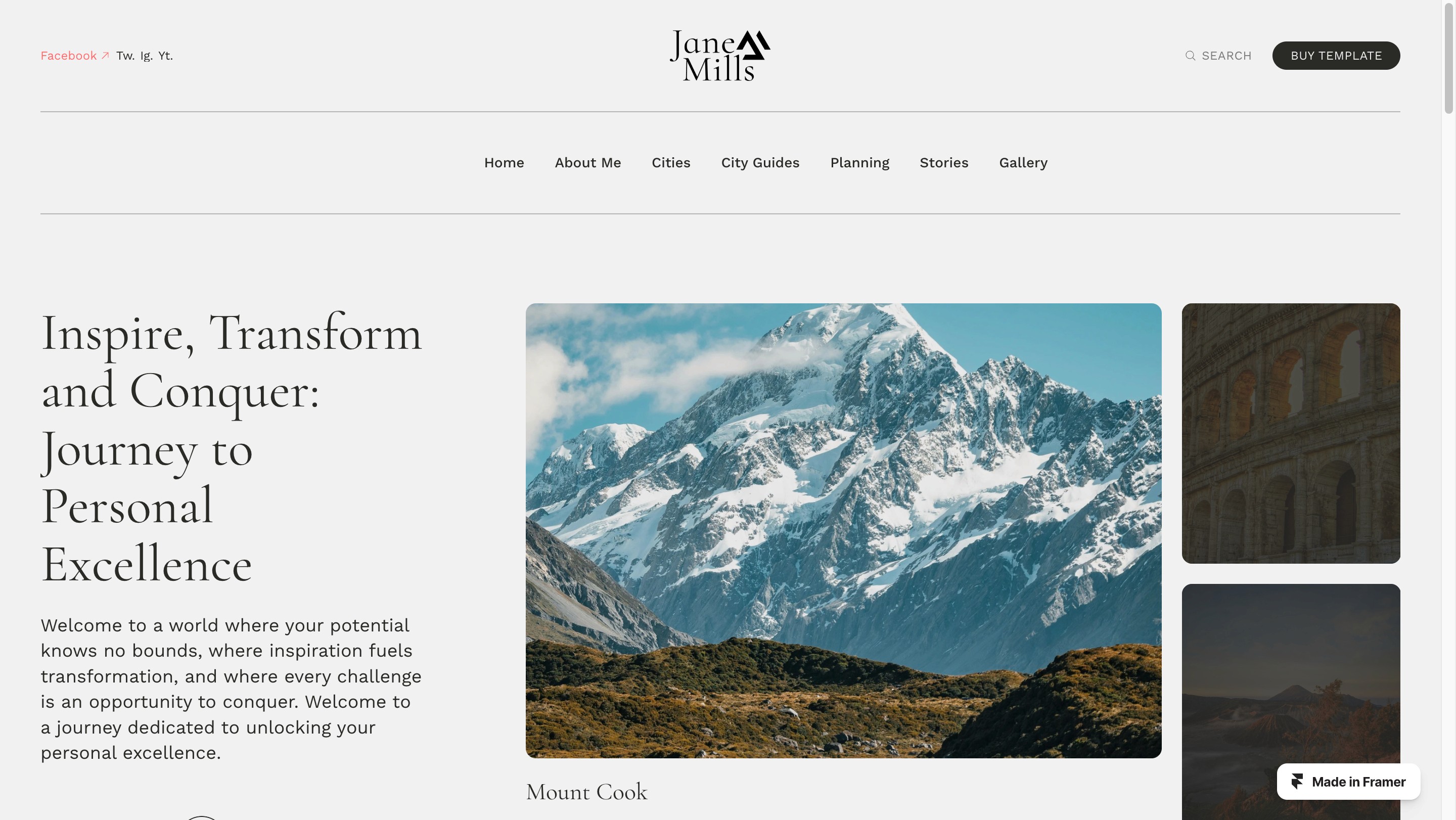 JaneMills — Personal travel blogger website template