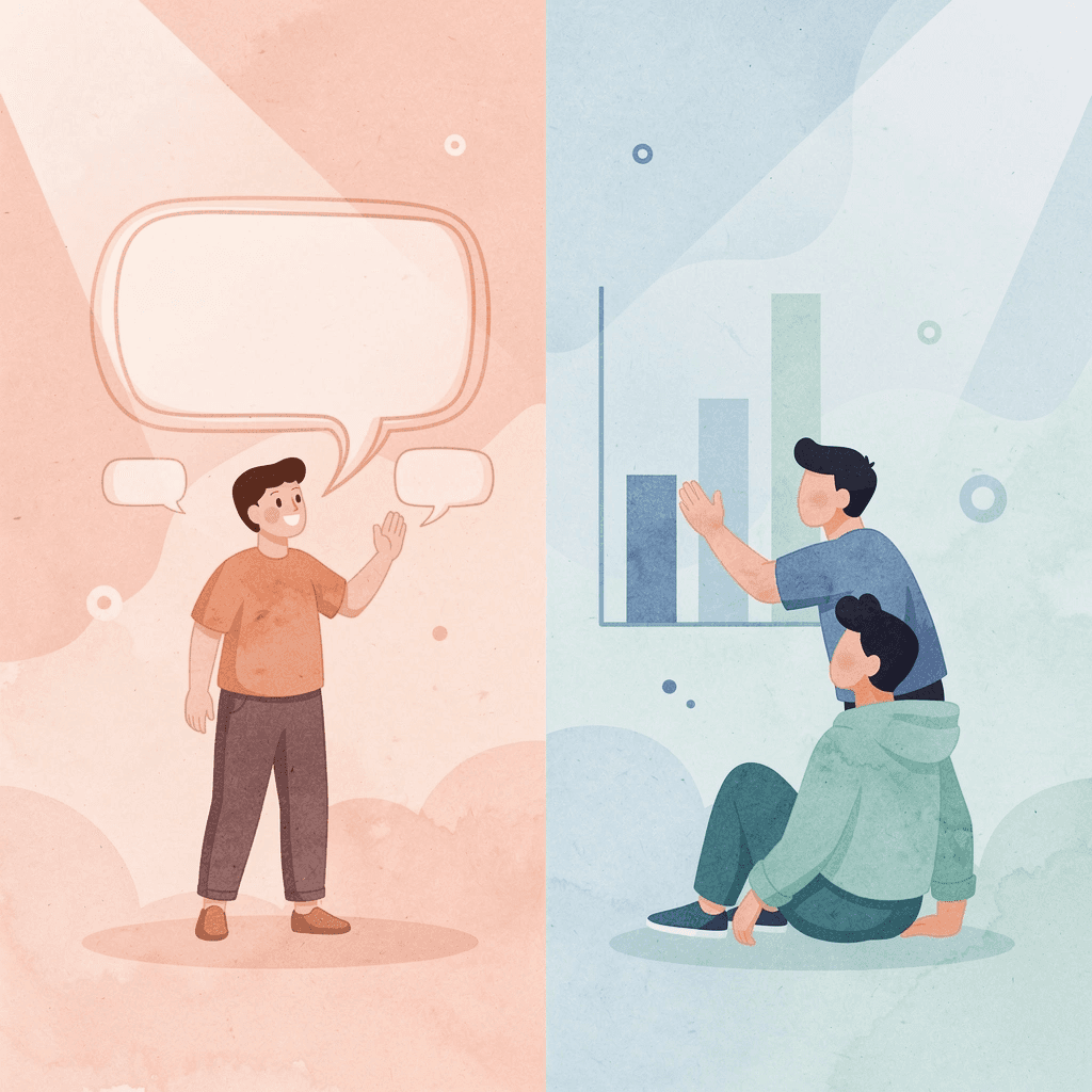  Split scene showing classroom learning versus test-taking environments