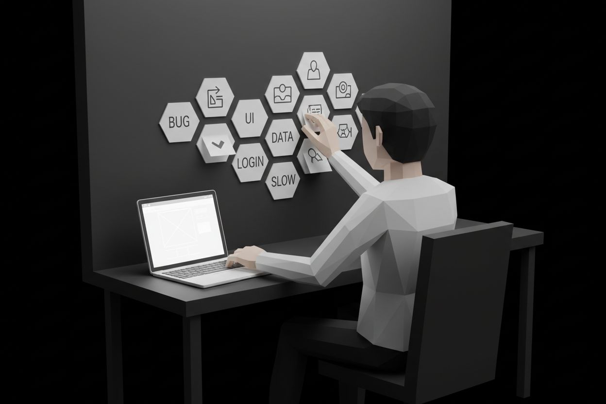 A person organizing website issues