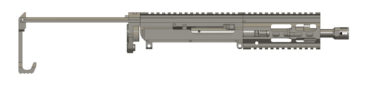 1.36 Right Side View of Upper Receiver Kit with Brace Extended
