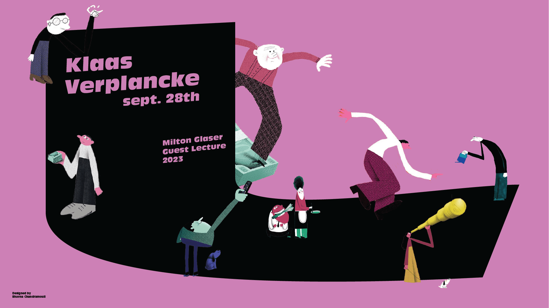 colorful poster for Klaas Verplancke lecture