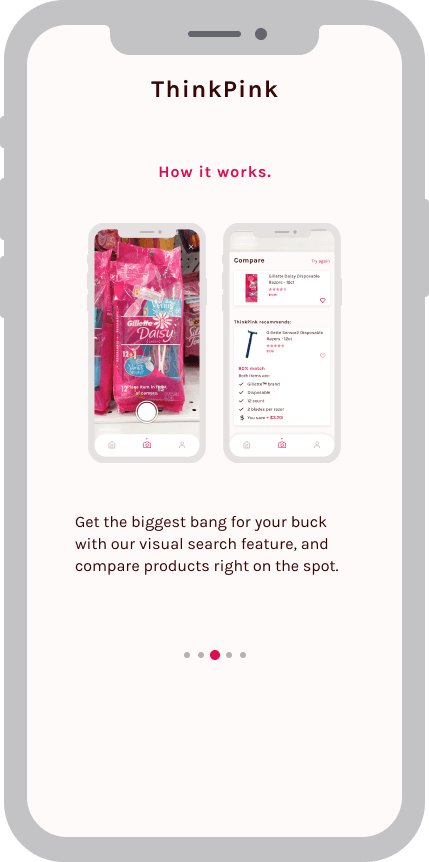 Mockup of the camera app taking a photo of a skirt