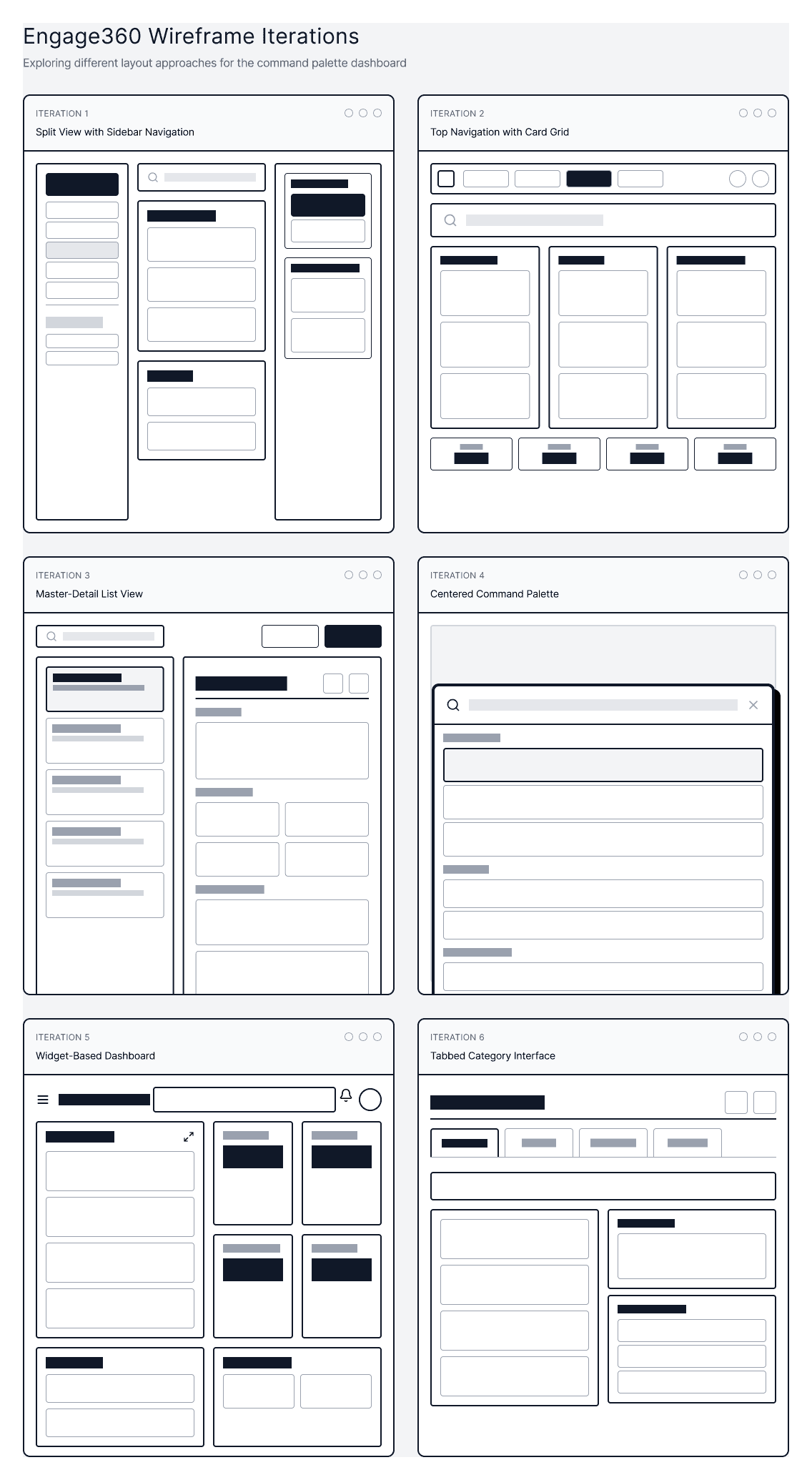 Wireframe Iterations