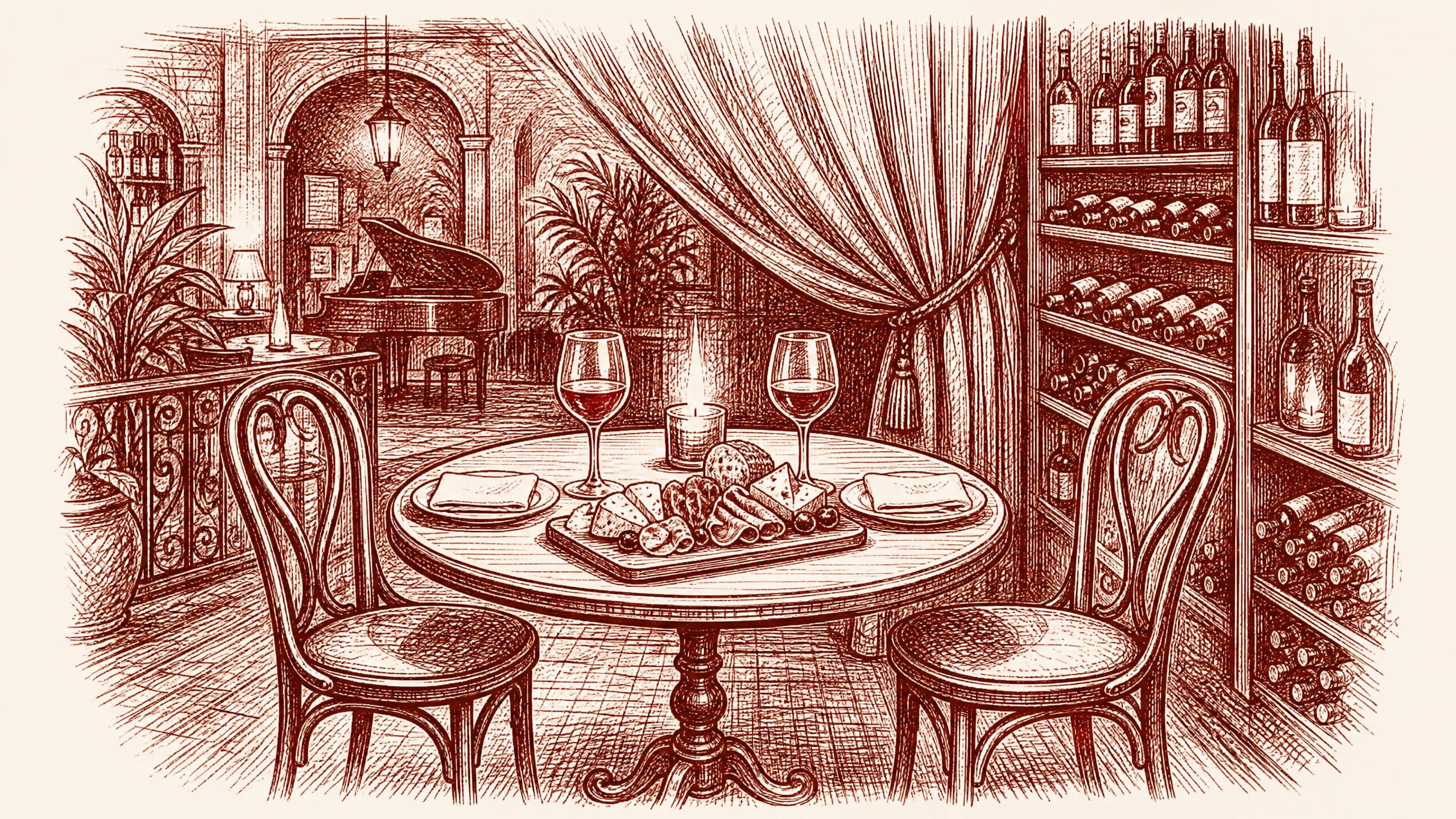 A single first-date table prepared for quiet conversation, with two empty chairs -- first date restaurants tampa