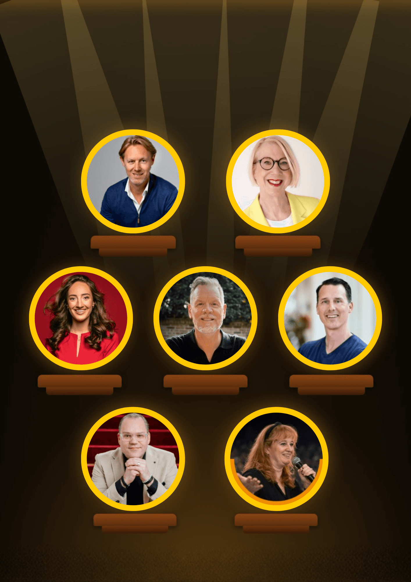 7 recruitmentsexperts v.l.n.r. en v.b.n.o. René Brouwers, Aaltje Vincent, Laura Bas, Wim van den Nobelen, Emile van Nassau, Arjan Elbers en Nicol Tadema.