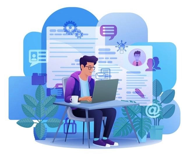 A person writing a cover letter, focusing on how to address being overqualified.